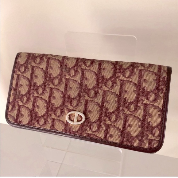 Dior Vintage Trotter Burgundy Clutch w Unbranded Chain - Picture 10 of 11